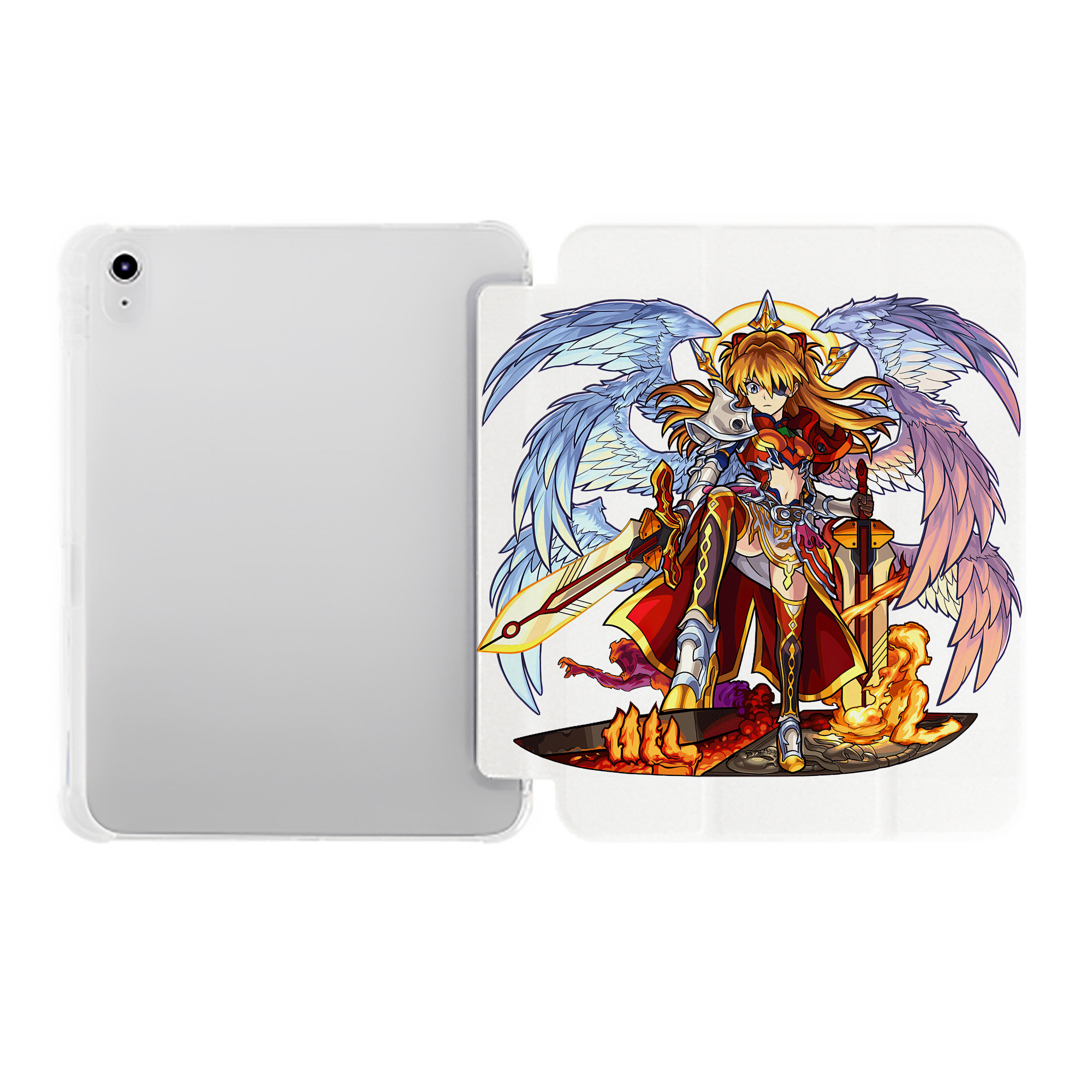 （画像用） EVA 新世紀エヴァンゲリオン IPad ケース ペン収納付き 三つ折りスタンド PUレザー×シリコン 対応機種9.5/10.5/10.9インチ